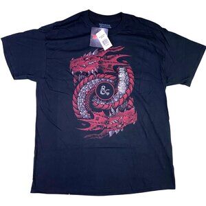 Official Dungeons And Dragons Red Dragon Black Graphic Tee T-Shirt Mens XL New